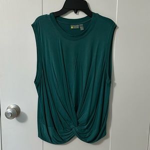Zella Tank teal with twist knot front Sz M